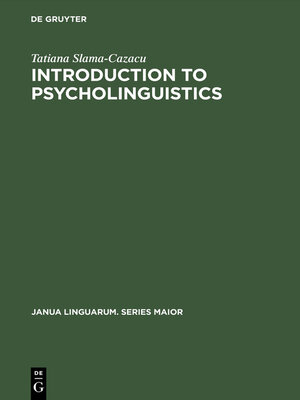 cover image of Introduction to Psycholinguistics